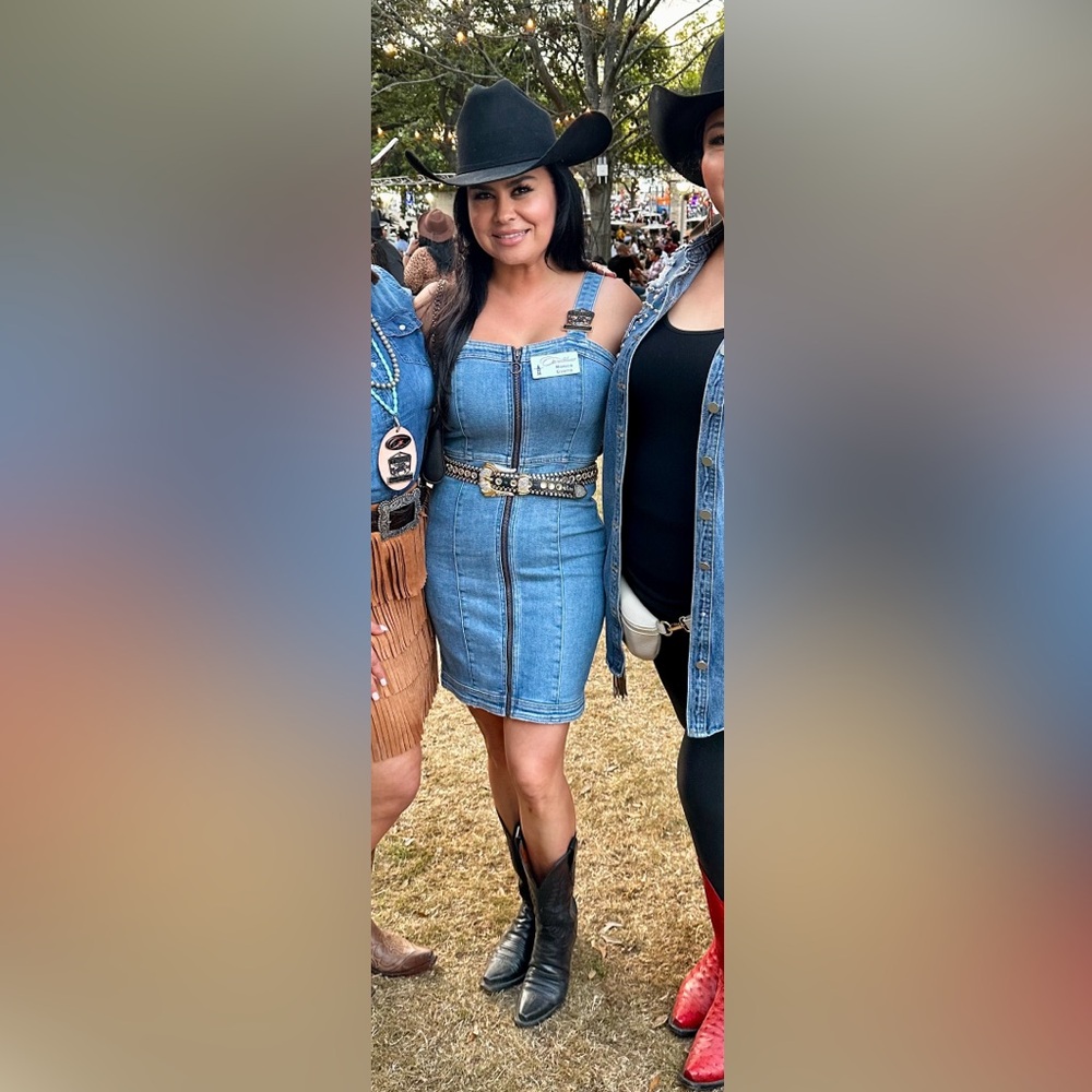 Neon Blonde Denim Dress